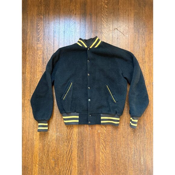 Vintage 1940s Varsity Jacket, Black and Yellow, Delta Champs 45-46, Size M/L - Picture 4 of 16
